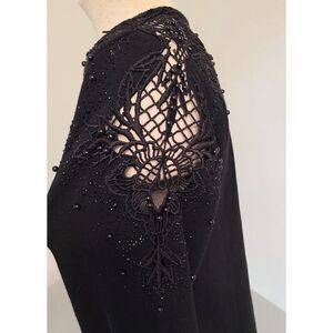 YMN Beaded Embellished Whimsygoth Black Long Sleeve Top MEDIUM Whimsigoth Witchy